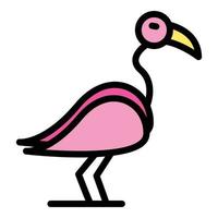 Exotic flamingo icon vector flat