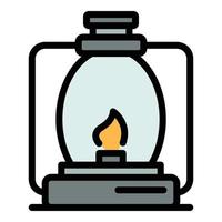 Kerosene lamp icon vector flat