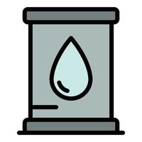 Oil drum icon vector flat