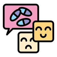 Antidepressant chat icon vector flat