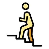 Man up stairs icon vector flat