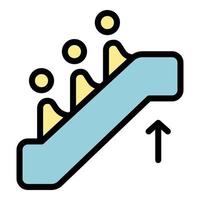 Escalator stairs icon vector flat