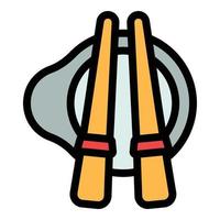 Chopsticks icon vector flat