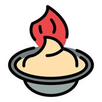 fuego wasabi icono vector plano