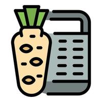 Wasabi root icon vector flat