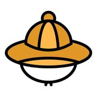 safari sombrero icono vector plano