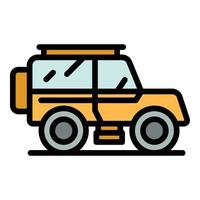 Safari jeep icon vector flat