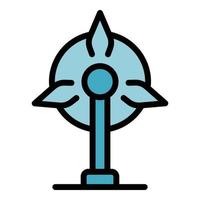 Wind turbine icon vector flat