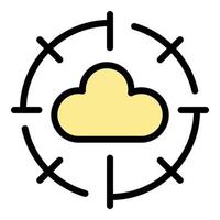 Target data cloud icon vector flat