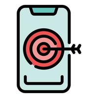 Phone target marketing icon vector flat