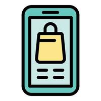 Phone shopping marketing icon vector flat