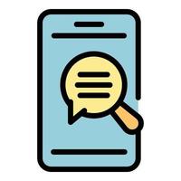 Smartphone chat icon vector flat