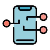 Phone networking icon vector flat