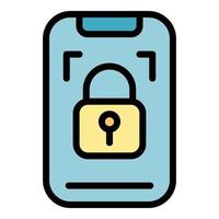 Locked phone icon vector flat