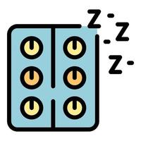 Sleeping medicine icon vector flat