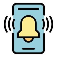 Phone alarm icon vector flat