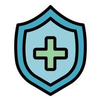 Medical shield icon vector flat