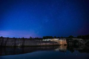 Star on night sky photo