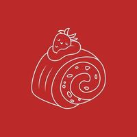 Swiss Roll Icon Line Drawing Free Vector