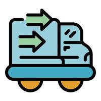 Shipping truck icon vector flat