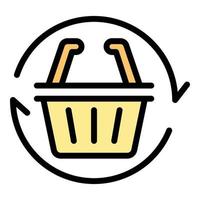 Online shop basket icon vector flat