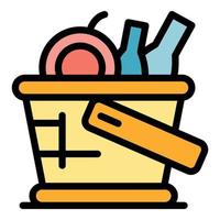 Handle picnic basket icon vector flat