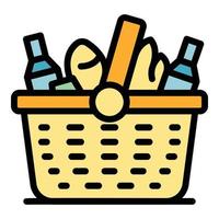 Leisure picnic basket icon vector flat