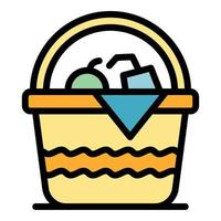 picnic cesto icono vector plano