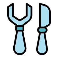 Bbq cutlery icon vector flat