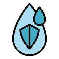 Safe drop water icon vector flat