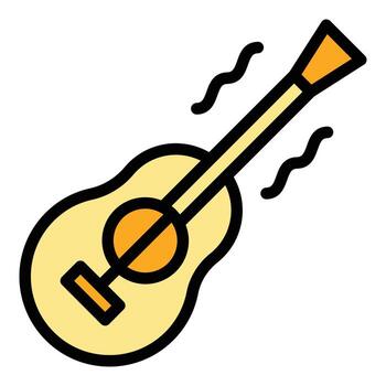 acampar guitarra icono vector plano