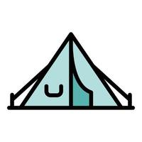 Hiking tent icon vector flat