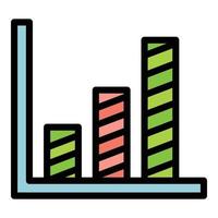 Bitcoin bar chart icon vector flat