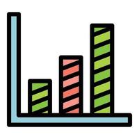 Bitcoin bar chart icon vector flat