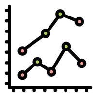 Bitcoin analysis data icon vector flat