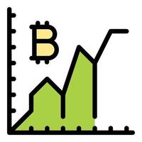 digital bitcoin icono vector plano