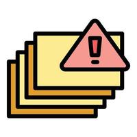 Warning printing sheets icon vector flat