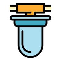Waste filtering icon vector flat