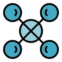 Fintech blockchain icon vector flat
