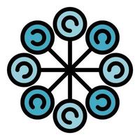 Node blockchain icon vector flat