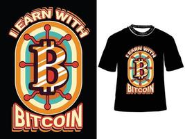 yo ganar con bitcoin camiseta diseño vector