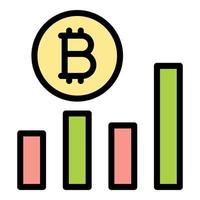 Bitcoin profit icon vector flat