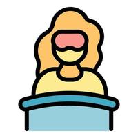 Asleep woman icon vector flat