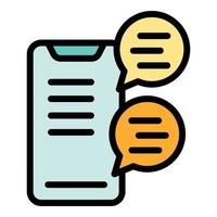 Phone chat icon vector flat