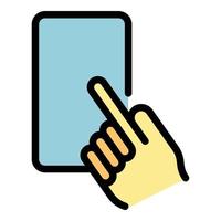 Finger phone icon vector flat