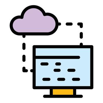 api datos nube icono vector plano
