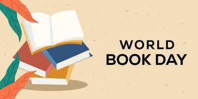 world book day horizontal banner illustration design vector