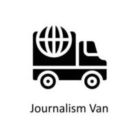 Journalism Van Vector  Solid Icons. Simple stock illustration stock