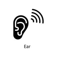 oído vector sólido iconos sencillo valores ilustración valores