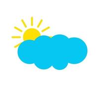 Sun and cloud flat illustration vector